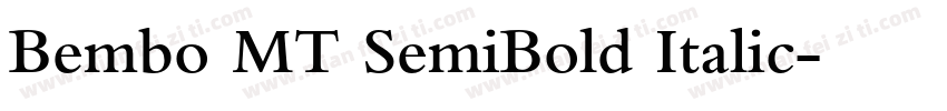 Bembo MT SemiBold Italic字体转换
